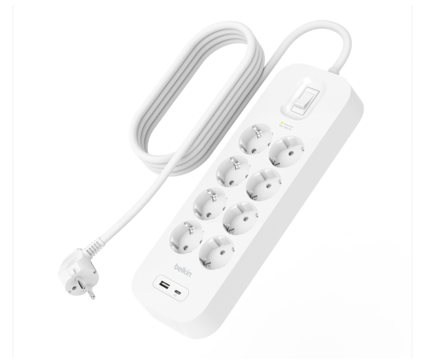 Belkin Listwa zasilająca przeciwprzepięciowa 900J, 8 gniazd - 1330457 - zdjęcie